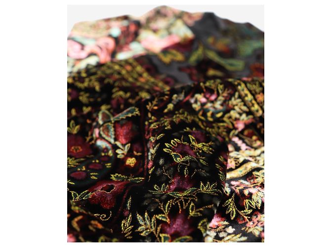 Etro Sciarpa in velluto floreale nero - vista 4