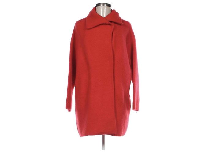 Diane Von Furstenberg Cappotto oversize in lana e angora per donna Rosso - vista 2