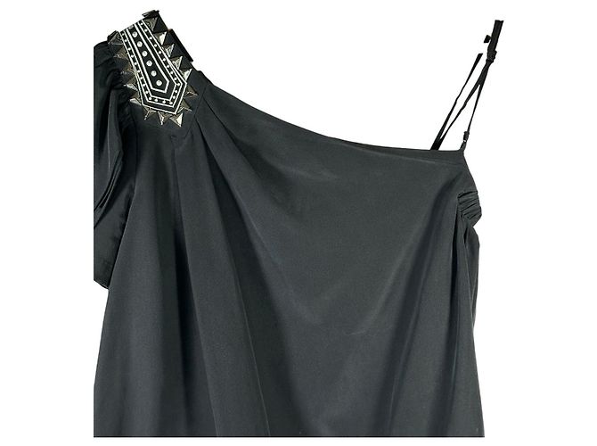 Alice by Temperley Ein Schulter Seiden Mini Kleid Schwarz - Ansicht 2
