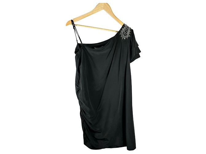 Alice by Temperley Ein Schulter Seiden Mini Kleid Schwarz - Ansicht 4