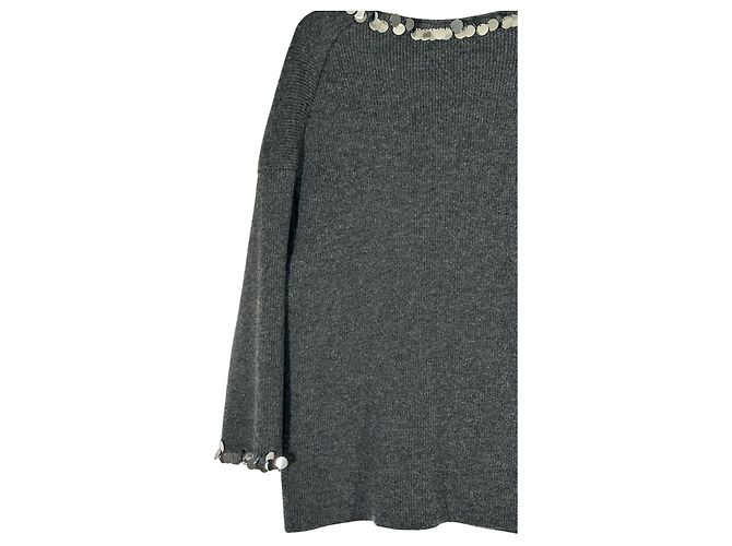 Christopher Kane Pailletten Cardigan Oversize Grau Wolle - Ansicht 10