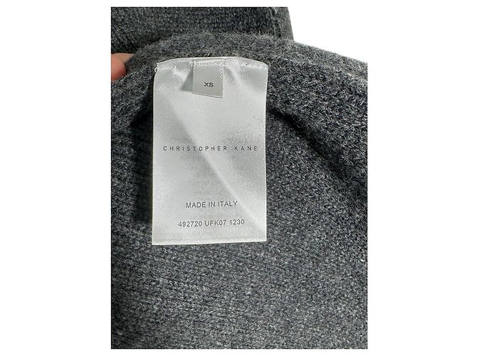 Christopher Kane Pailletten Cardigan Oversize Grau Wolle - Ansicht 12