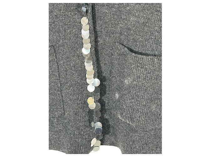Christopher Kane Pailletten Cardigan Oversize Grau Wolle - Ansicht 3