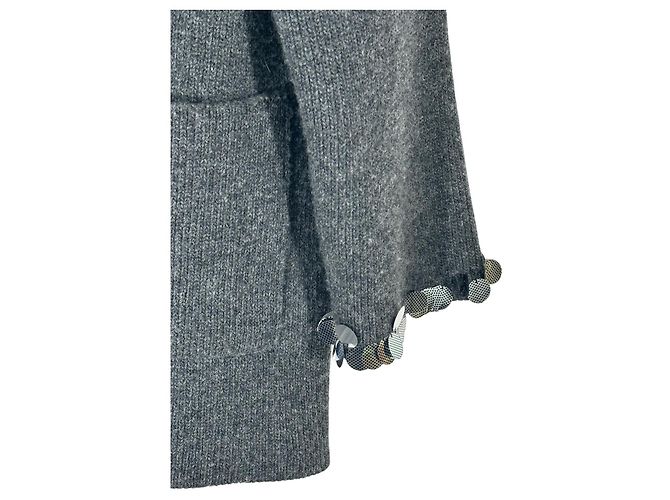 Christopher Kane Pailletten Cardigan Oversize Grau Wolle - Ansicht 4