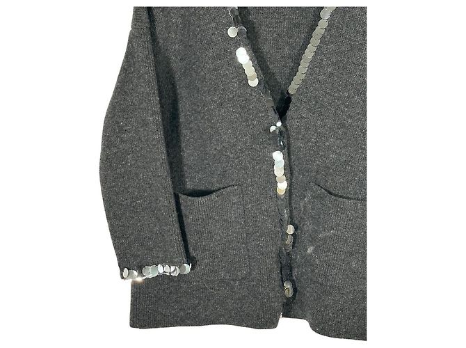 Christopher Kane Pailletten Cardigan Oversize Grau Wolle - Ansicht 8