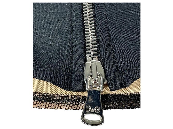 Dolce & Gabbana Bustier Corset in tulle nero e beige Sabbia - vista 3