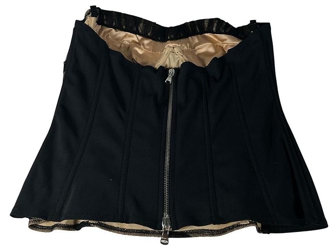 Dolce & Gabbana Bustier Corset in tulle nero e beige Sabbia - vista 5