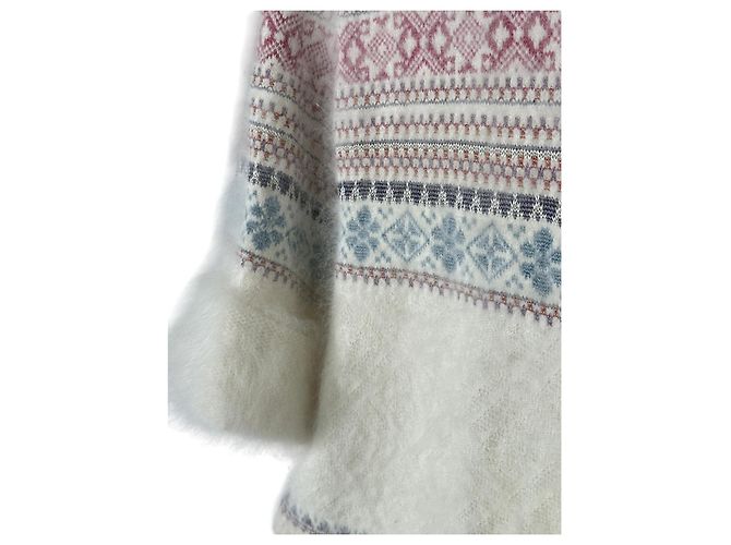 Fair Isle Angora Pullover von JOHN GALLIANO Pink Weiß Blau - Ansicht 2