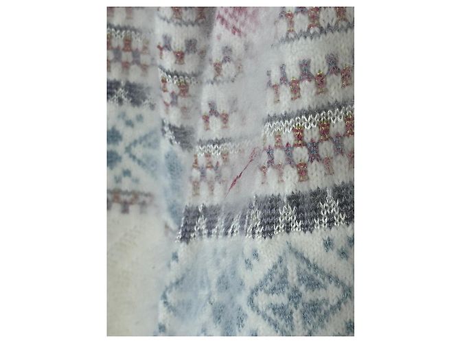 Fair Isle Angora Pullover von JOHN GALLIANO Pink Weiß Blau - Ansicht 3