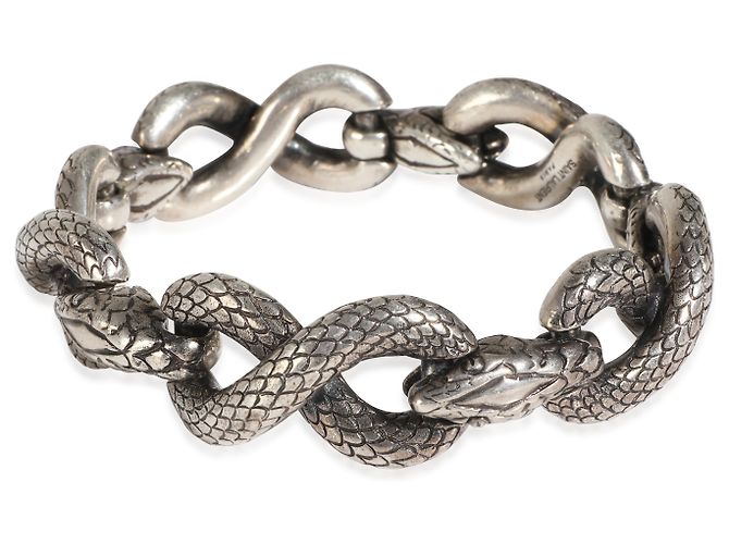 Yves Saint Laurent Pulsera Snake Link YSL en tono plateado - vista 2
