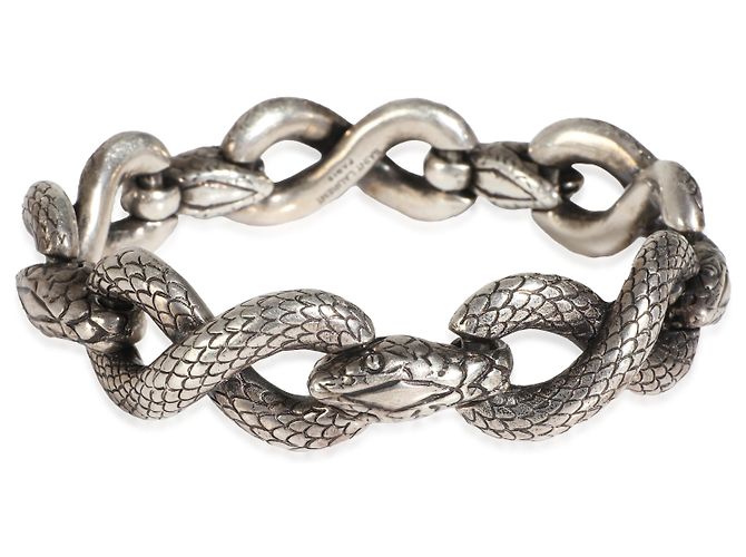 Yves Saint Laurent Pulsera Snake Link YSL en tono plateado - vista 5