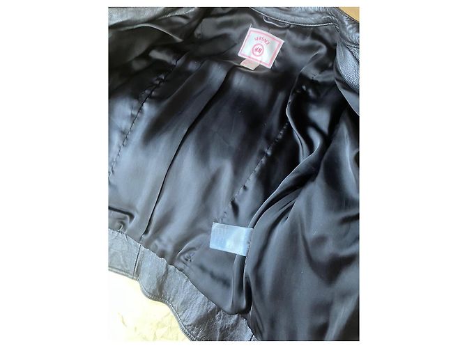 Versace For H&M Leder Bikerjacke Schwarz Größe 36 - Ansicht 4