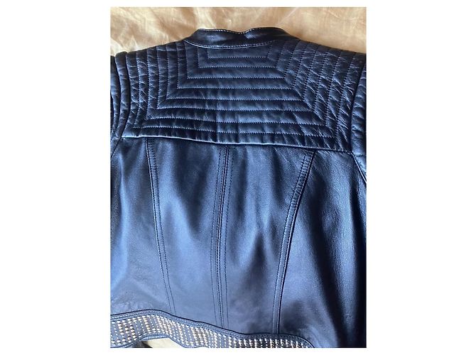 Versace For H&M Leder Bikerjacke Schwarz Größe 36 - Ansicht 6
