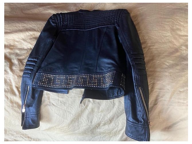 Versace For H&M Leder Bikerjacke Schwarz Größe 36 - Ansicht 8