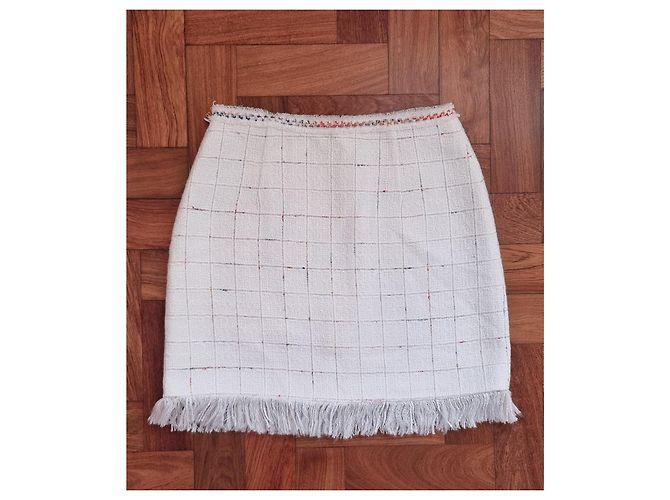 Minifalda de tweed blanca con flecos Claudie Pierlot - vista 2