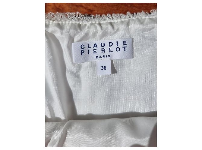Minifalda de tweed blanca con flecos Claudie Pierlot - vista 4