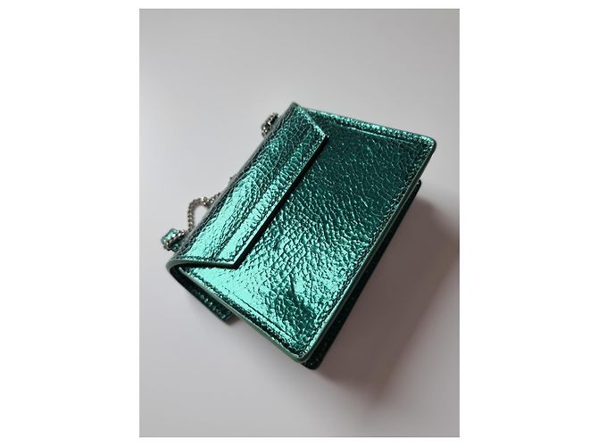 Autre Marque Salar Milano Bebe Crackle mini borsa in pelle verde - vista 13