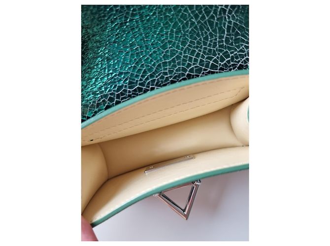 Autre Marque Salar Milano Bebe Crackle mini borsa in pelle verde - vista 17