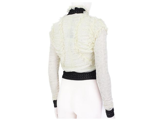 Cárdigan de encaje fruncido Alexander McQueen Negro Crudo - vista 4