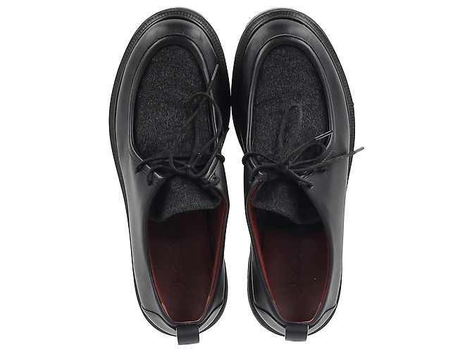 Scarpe Derby stringate Loro Piana in pelle nera Nero - vista 3
