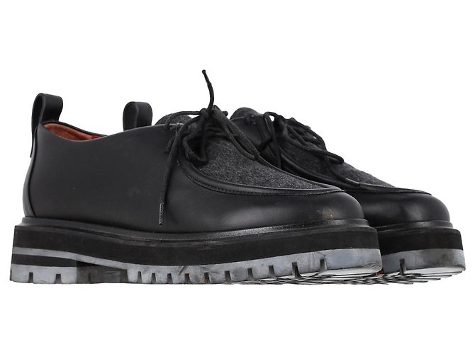 Scarpe Derby stringate Loro Piana in pelle nera Nero - vista 4