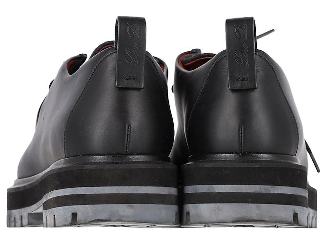 Scarpe Derby stringate Loro Piana in pelle nera Nero - vista 5