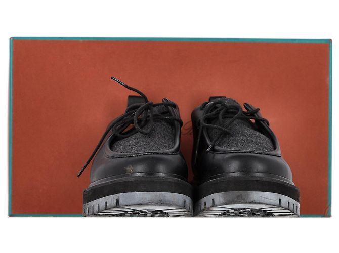 Scarpe Derby stringate Loro Piana in pelle nera Nero - vista 7