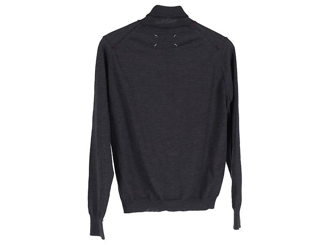 Maison Martin Margiela Maison Margiela lockere Faden Rollkragenpullover aus grauer Wolle - Ansicht 2