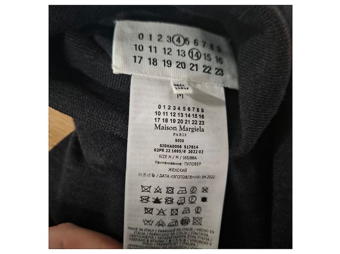 Maison Martin Margiela Maison Margiela lockere Faden Rollkragenpullover aus grauer Wolle - Ansicht 3