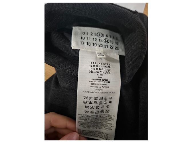 Maison Martin Margiela Maison Margiela lockere Faden Rollkragenpullover aus grauer Wolle - Ansicht 6