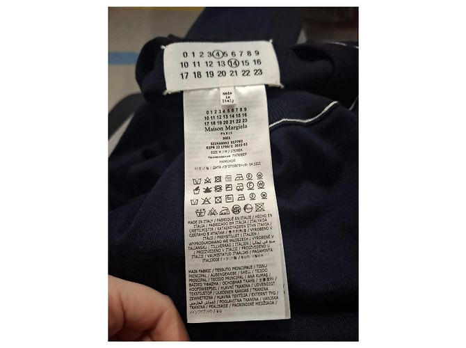 Maison Martin Margiela Maison Margiela Strickpullover aus marineblauer Wolle mit Rundhalsausschnitt - Ansicht 6