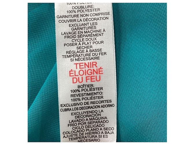Vestido midi sin mangas en V turquesa de poliéster de Jason Wu - vista 4