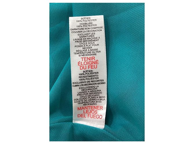 Vestido midi sin mangas en V turquesa de poliéster de Jason Wu - vista 9