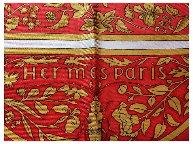 Sciarpa in seta Hermès Jewels of Summer Corallo 90x90 - vista 4