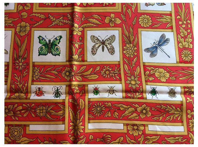 Sciarpa in seta Hermès Jewels of Summer Corallo 90x90 - vista 7