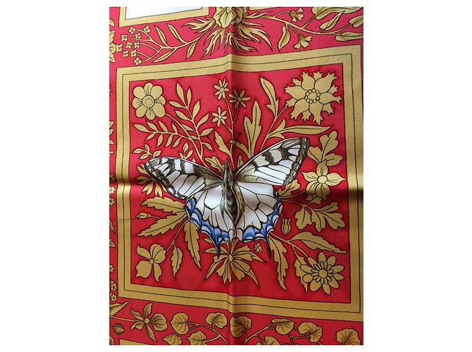 Sciarpa in seta Hermès Jewels of Summer Corallo 90x90 - vista 8