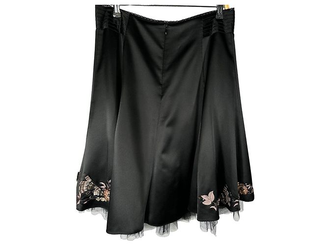 Falda circular de seda bordada Karen Millen Negra Negro - vista 5