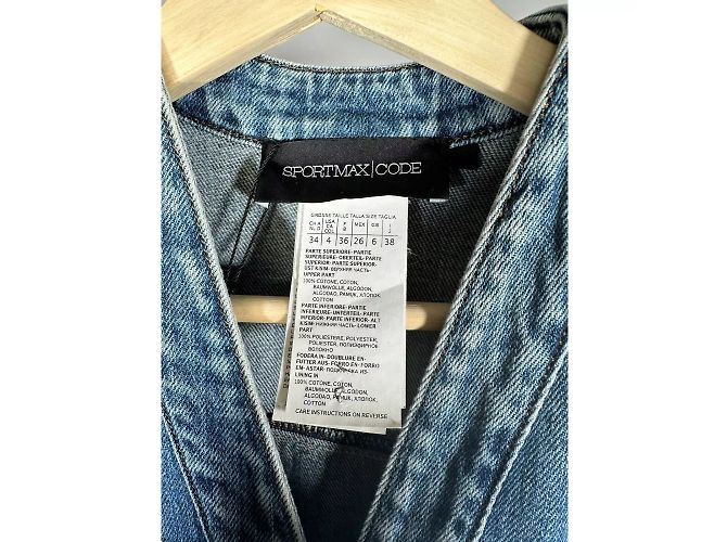 SPORTMAX CODE Denim Midi Kleid Blau - Ansicht 8