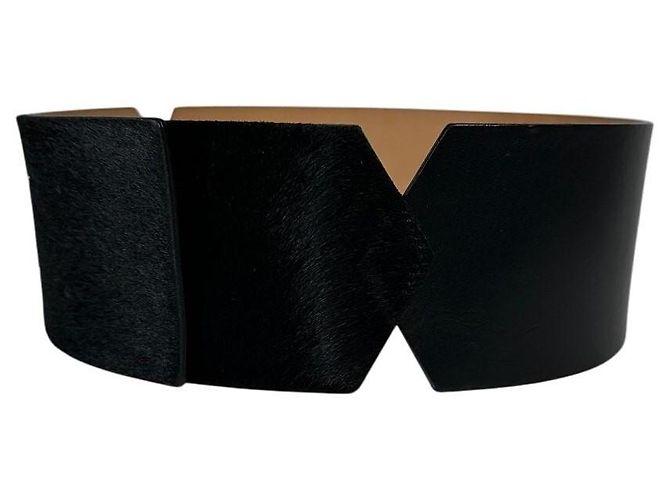 SPORTMAX Leder breite Taillengürtel schwarz - Ansicht 2