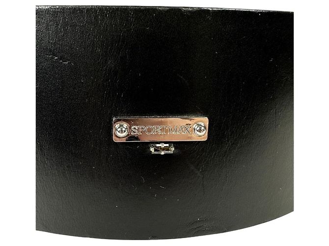 SPORTMAX Leder breite Taillengürtel schwarz - Ansicht 3