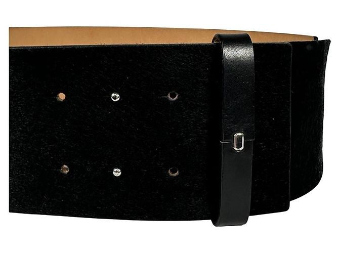 SPORTMAX Leder breite Taillengürtel schwarz - Ansicht 4