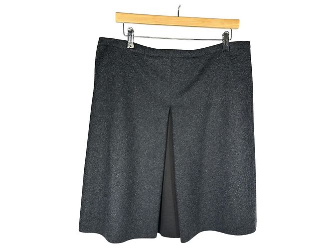 Falda mini plisada de lana virgen PRADA gris - vista 4