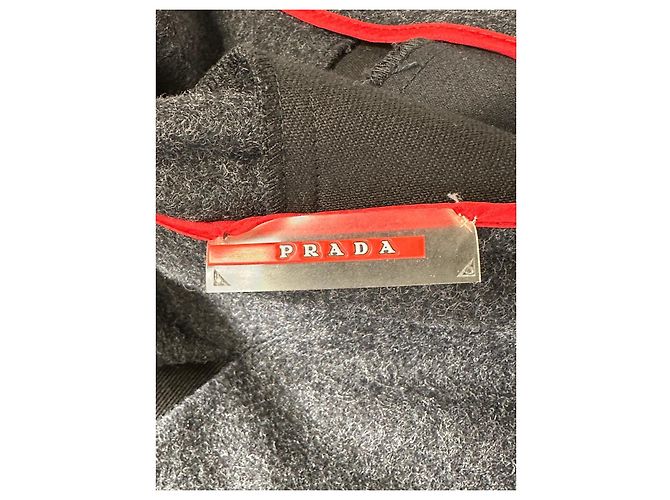Falda mini plisada de lana virgen PRADA gris - vista 5
