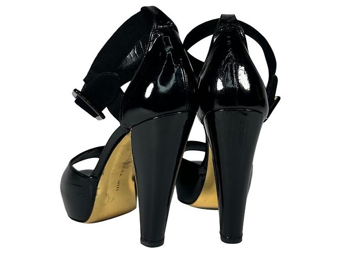 Hochhackige Sandalen aus Lackleder Peep Toe BARBARA BUI Schwarz - Ansicht 4
