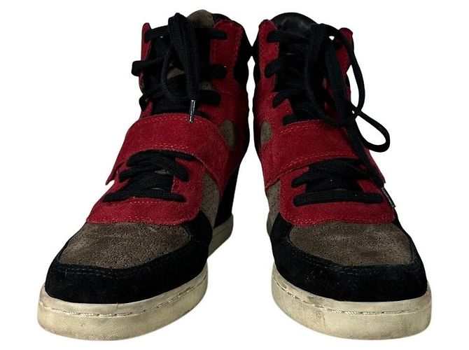 Baskets à talon caché en pierre rouge ASH Bowie Noir Rose Gris - vue 2