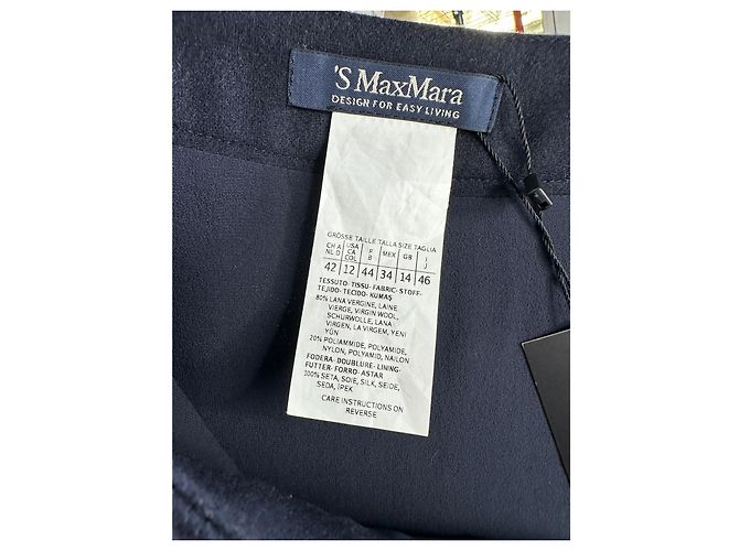 Falda midi A-line de mezcla de lana MAX MARA Azul - vista 4