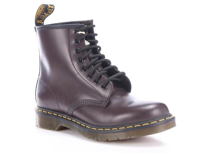 Botas Dr. Martens de piel rojo oscuro Burdeos - vista 2
