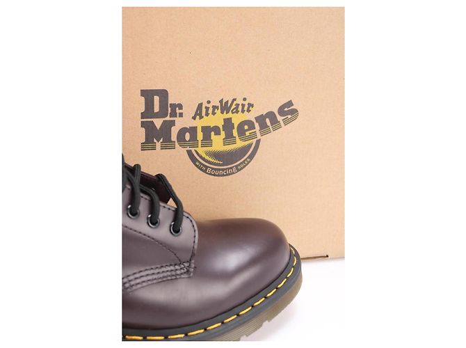 Botas Dr. Martens de piel rojo oscuro Burdeos - vista 4