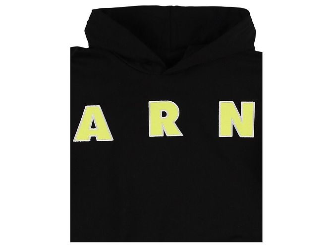Sudadera con capucha Marni bordada con logo negra de algodón Negro - vista 2