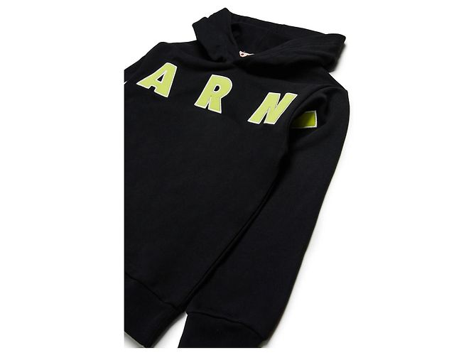 Sudadera con capucha Marni bordada con logo negra de algodón Negro - vista 4